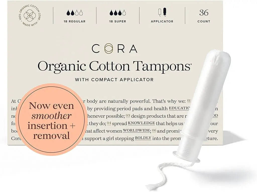 Best Hypoallergenic Option CORA Cora Organic Cotton Tampons 