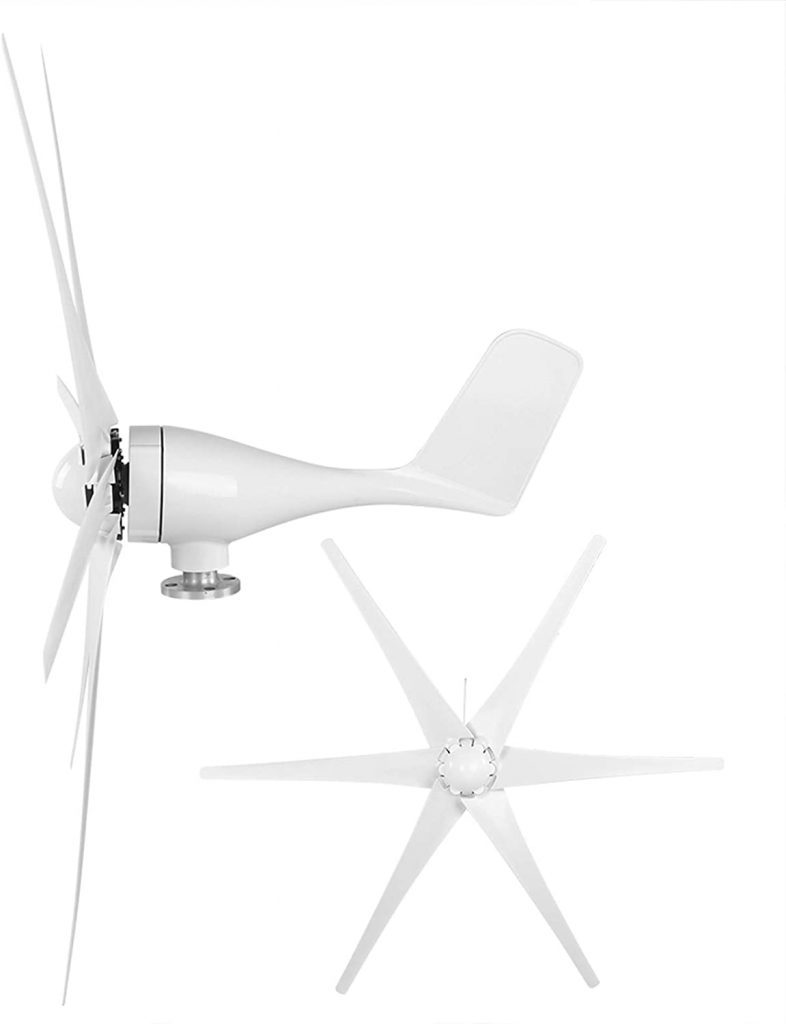 White wind turbine