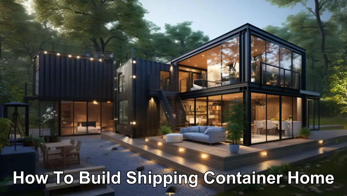 A modern shipping container home.