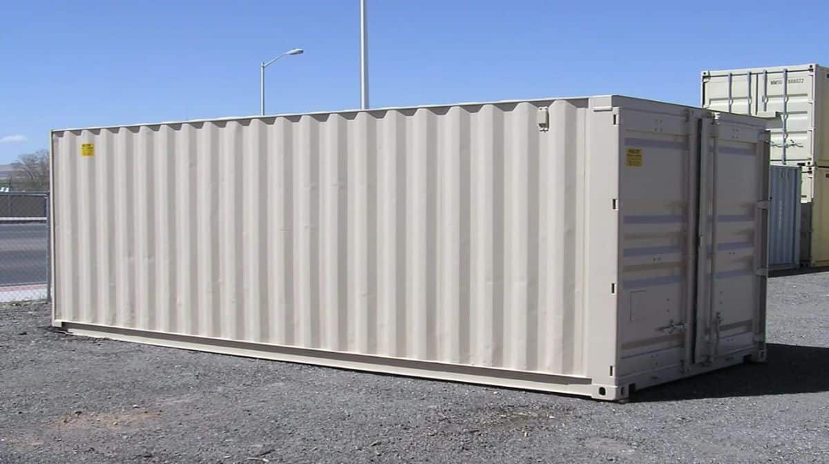 A new white shipping container.