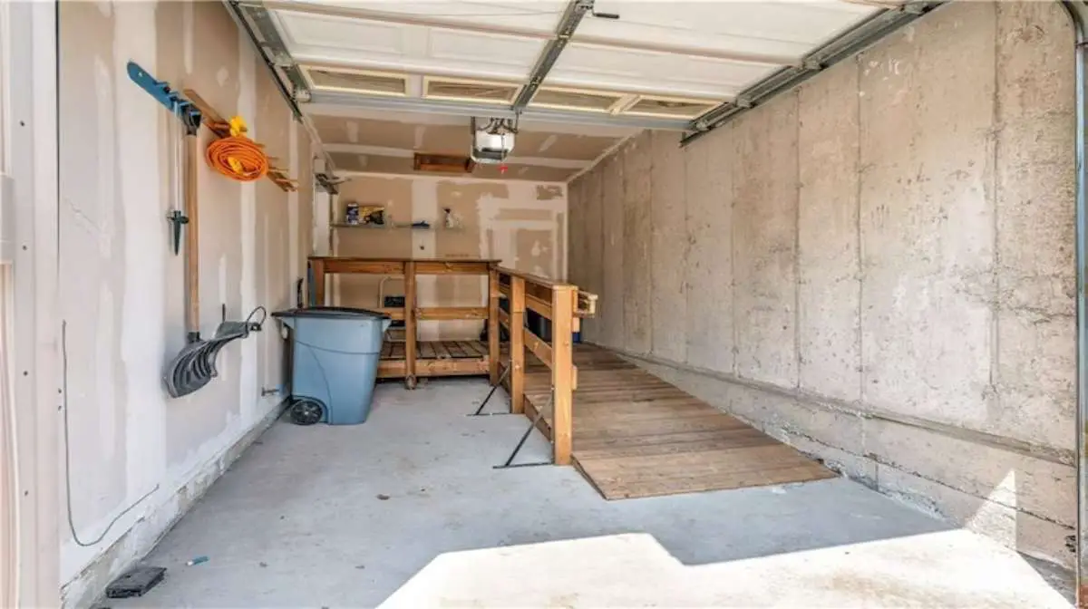 A constructed container home showing its plumbing and wiring systems. 