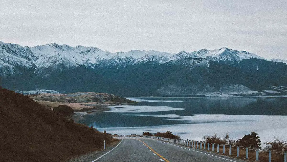 Scenic, icy mountain view at the state of Alaska. 