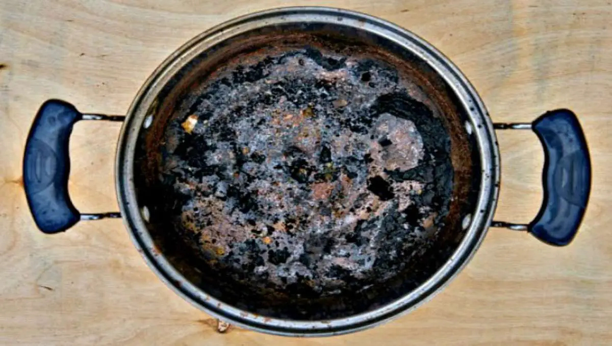 A very burnt Teflon pan.