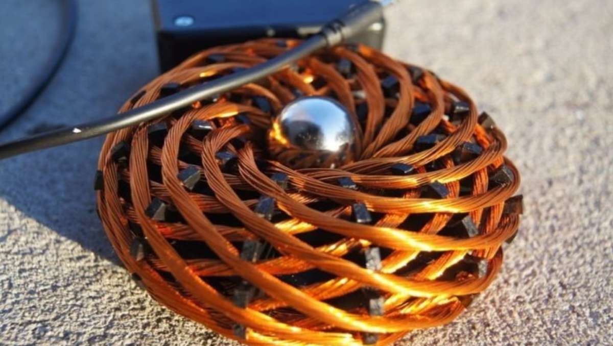 A static close-up of a rodin coil.