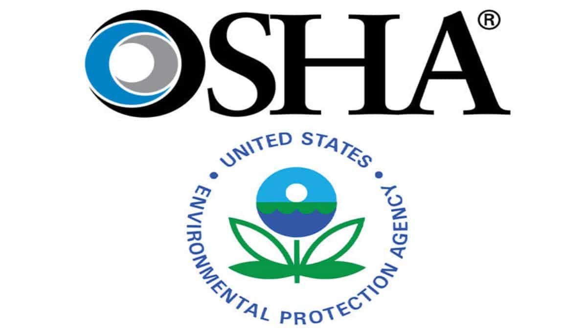The logo of US OSHA and EPA.