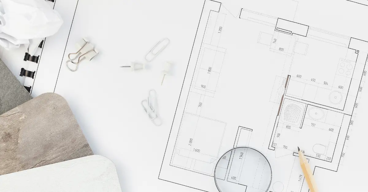 a detailed floor plan and design concept on a paper